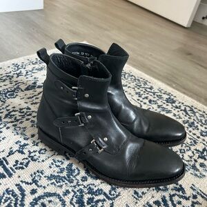 John Varvatos Size 9 Fleetwood Pin Strap Leather Boots Rocker Designer